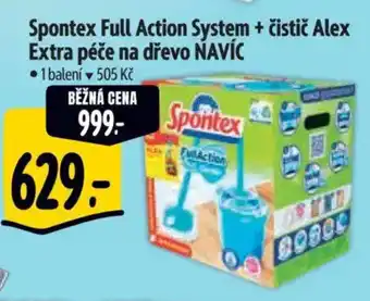 Albert Spontex Full Action System + čistič Alex Extra péče na dřevo Navic nabídka