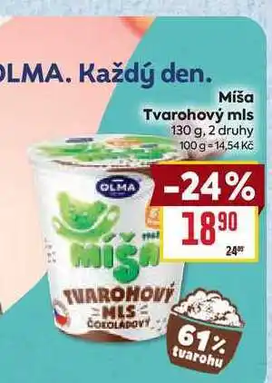 Billa Miša Tvarohový mls 130 g nabídka