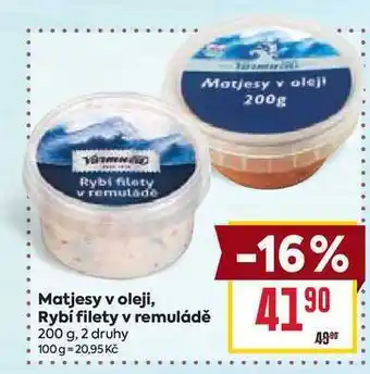 Billa Matjesy v oleji, Rybí filety v remuládě 200 g nabídka