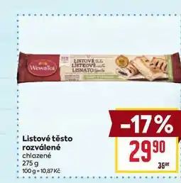 Billa Listové těsto rozválené chlazené 275 g nabídka