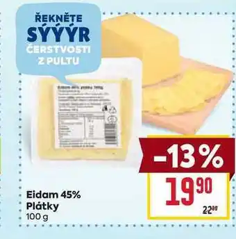 Billa Eidam 45% Plátky 100 g nabídka