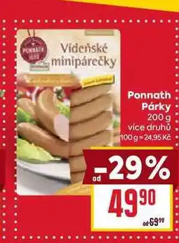 Billa Vídeňské minipárečky Ponnath Párky 200 g nabídka