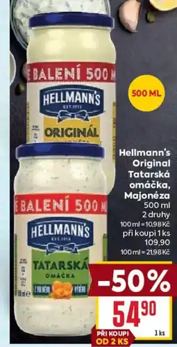 Billa HELLMANN'S Original Tatarská omáčka, Majonéza nabídka