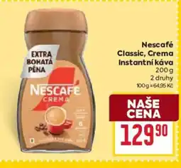 Billa NESCAFE Classic, Crema Instantní káva nabídka