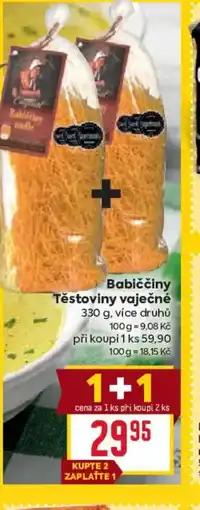 Billa Babiččiny Těstoviny vaječné nabídka