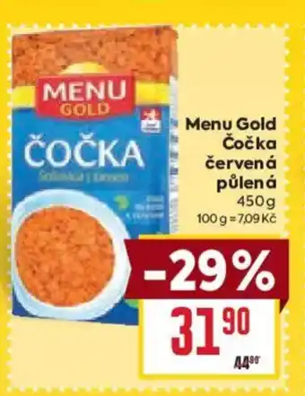 Billa Menu Gold Čočka červená půlená nabídka