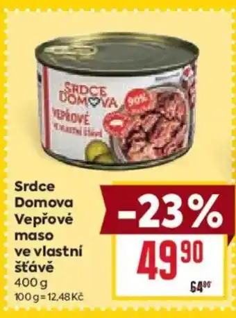 Billa Srdce Domova Vepřové maso ve vlastní šťávě nabídka