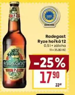 Billa Radegast Ryze hořká 12 nabídka