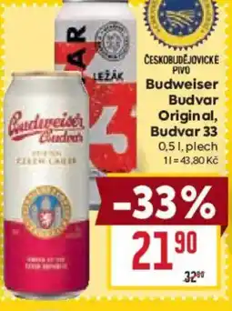 Billa Budweiser Budvar Original, Budvar 33 nabídka