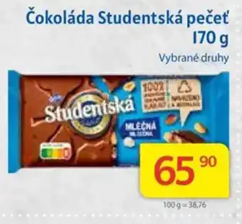 Kubík potraviny Čokoláda Studentská pečeť nabídka