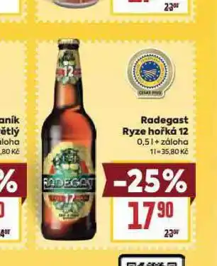 Billa Pivo radegast ryze hořká 12 nabídka