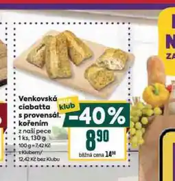 Billa Venkovská ciabatta s provensálským kořením nabídka