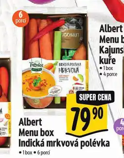 Albert Menu box indická mrkvová polévka nabídka