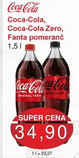 Jip Coca-Cola, Coca-Cola Zero, Fanta pomeranč nabídka