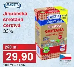 Jip MADETA Jihočeská smetana čerstvá 33% nabídka