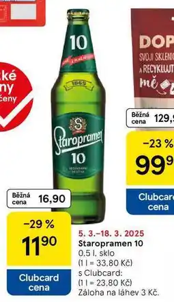 Tesco Staropramen 10, 0.5 l nabídka