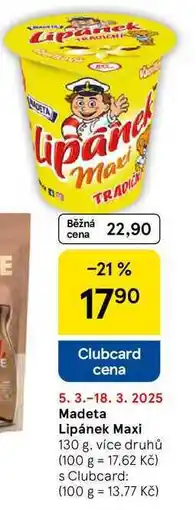 Tesco Madeta Lipánek Maxi, 130 g nabídka