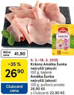 Tesco Krásno Amálka Šunka nejvyšší jakosti, 100 g nabídka