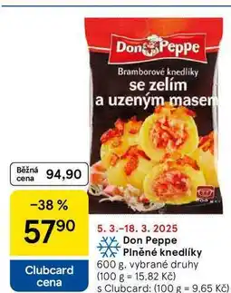 Tesco Don Peppe Plněné knedlíky, 600 g, vybrané druhy nabídka