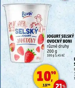 Penny Market JOGURT SELSKÝ OVOCNÝ BONI různé druhy, 200 g nabídka