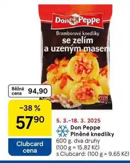 Tesco Don Peppe Plněné knedlíky, 600 g. dva druhy nabídka