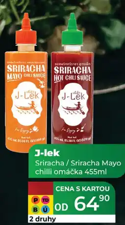 Tamda Foods J-lek Sriracha / Sriracha Mayo chilli omáčka nabídka