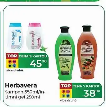 Tamda Foods Herbavera šampon 550ml/intimní gel 250ml nabídka