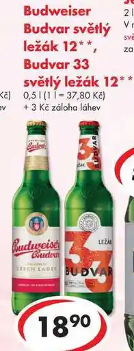 CBA Budweiser Budvar světlý ležák 12, 0,5 l nabídka