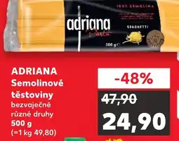 Kaufland ADRIANA Semolinové těstoviny bezvaječné nabídka