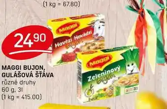 Flop MAGGI BUJON, GULÁŠOVÁ ŠŤÁVA různé druhy 60 g nabídka