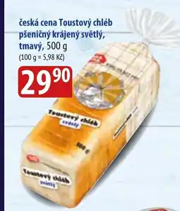 Bala česká cena Toustový chléb pšeničný krájený světlý, tmavý nabídka