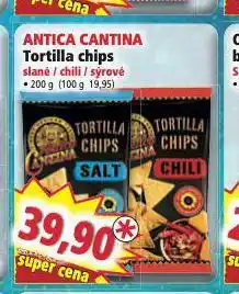 Norma Antica cantina tortilla chips nabídka