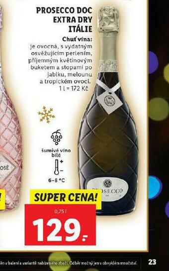 Lidl Prosecco doc extra dry itálie nabídka