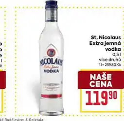 Billa St. Nicolaus Extra jemná vodka 0,5l nabídka