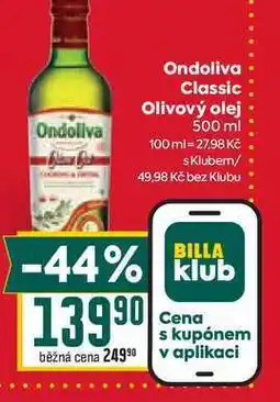 Billa Ondoliva Classic Olivový olej 500 ml nabídka