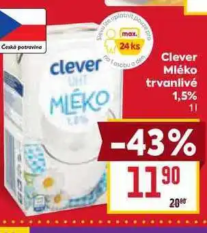 Billa Clever Mléko trvanlivé 1,5% 1l nabídka