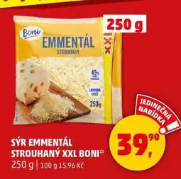 Penny Market SÝR EMMENTÁL STROUHANÝ XXL BONI, 250 g nabídka