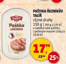 Penny Market PAŠTIKA ŘEZNÍKŮV TALÍŘ různé druhy, 150 g nabídka