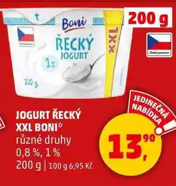 Penny Market JOGURT ŘECKÝ XXL BONI různé druhy 0,8%, 1%, 200 g nabídka