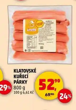 Penny Market KLATOVSKÉ KUŘECÍ PÁRKY, 800 g nabídka