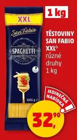 Penny Market TĚSTOVINY SAN FABIO XXL SPAGHETTI různé druhy, 1 kg nabídka