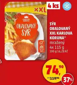 Penny Market Sýr obalovaný XXL KARLOVA KORUNA mražený, 4 x 115 g nabídka