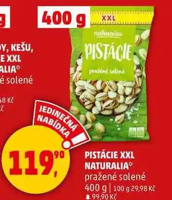 Penny Market PISTÁCIE XXL NATURALIA pražené solené, 400 g nabídka