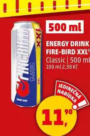 Penny Market Energy drink fire-bird XXL Classic, 500 ml nabídka