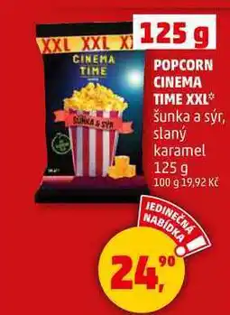 Penny Market POPCORN CINEMA TIME XXL šunka a sýr, slaný karamel, 125 g nabídka