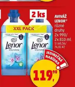 Penny Market AVIVÁŽ LENOR XXL PACK různé druhy, 2x 990/ 2x 810 ml nabídka