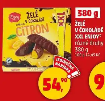 Penny Market ŽELÉ V ČOKOLÁDĚ XXL ENJOY různé druhy, 380 g nabídka