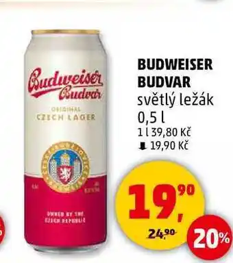 Penny Market BUDWEISER BUDVAR světlý ležák, 0,5 l nabídka