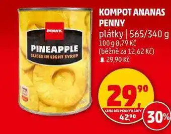 Penny Market ANANAS kompot PENNY plátky, 565/340 g nabídka