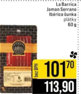 Jip La Barrica Jamon Serrano Ibérico šunka plátky nabídka